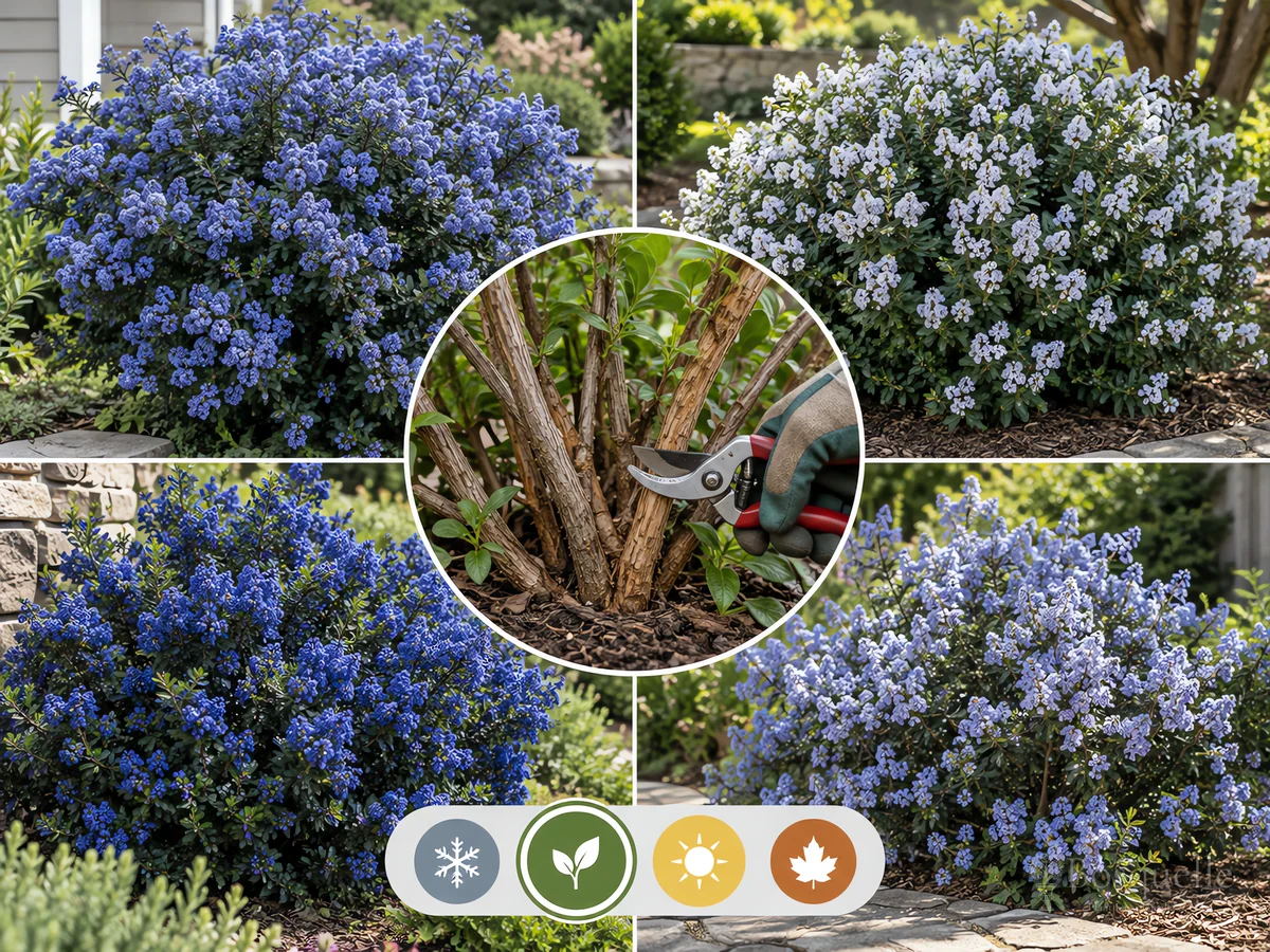 Pruning California Lilac guide illustration