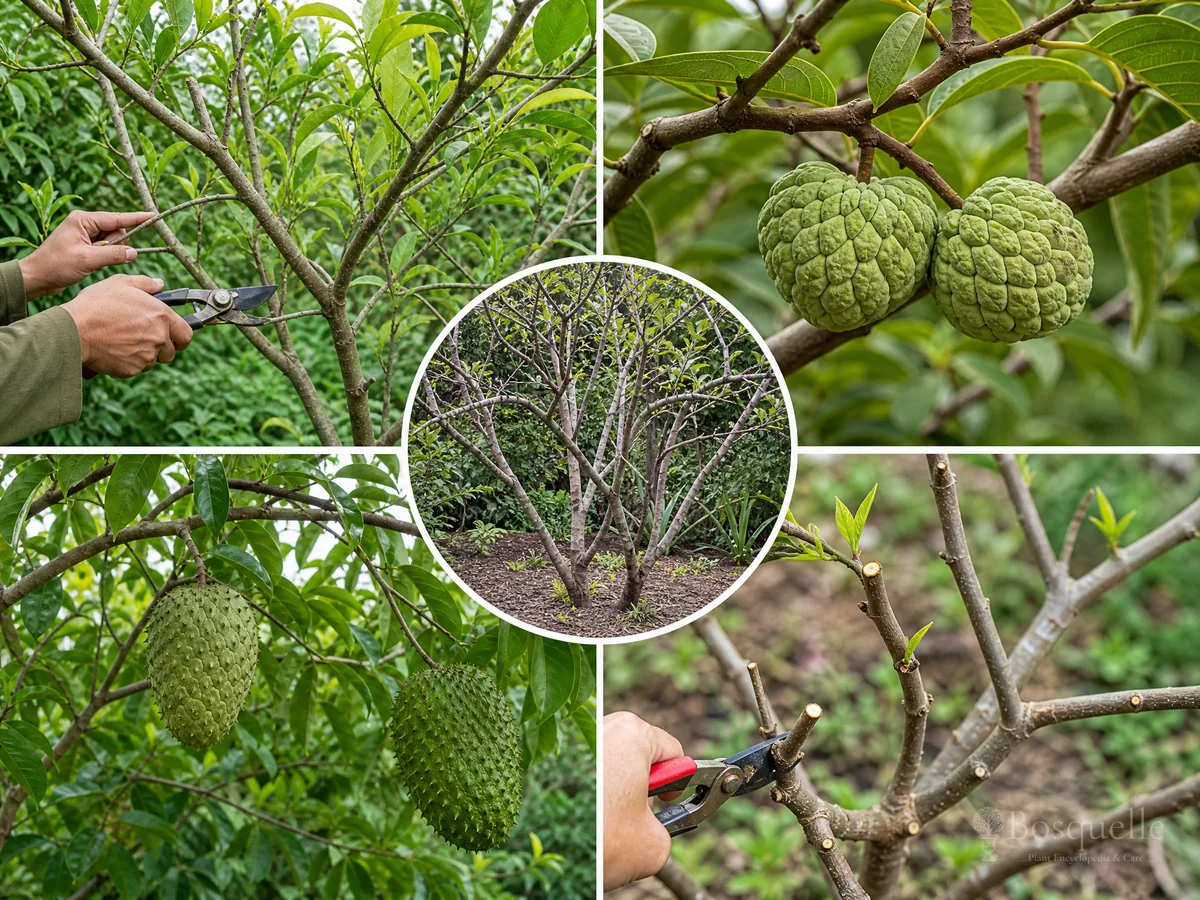 Pruning Cherimoya guide illustration