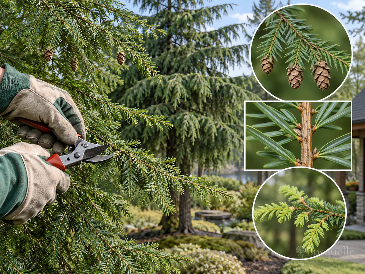 Pruning Eastern Hemlock guide illustration