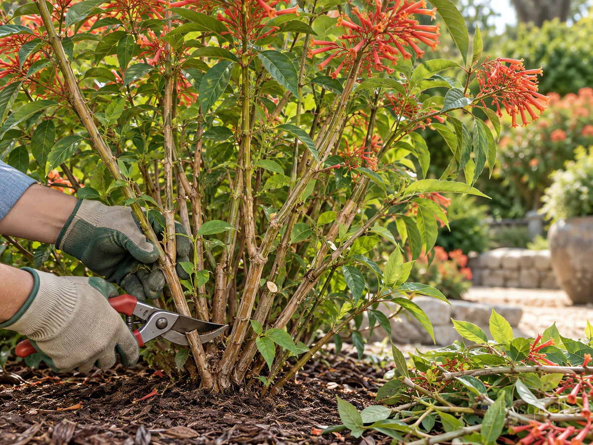 Pruning Firebush guide illustration