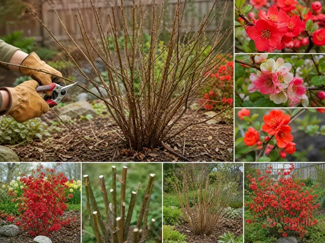 Pruning Flowering Quince — for Japanese Quince 'Geisha Girl'