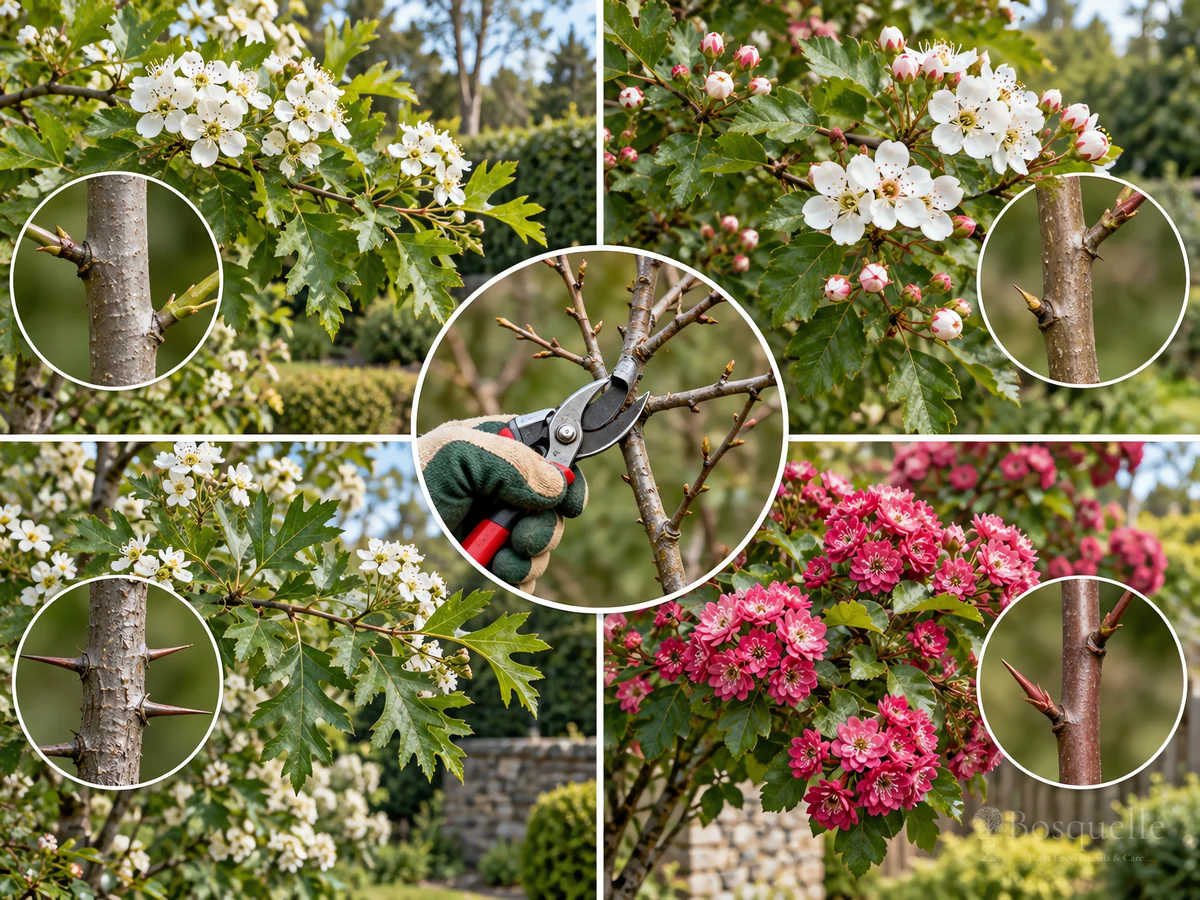 Pruning Hawthorn guide illustration