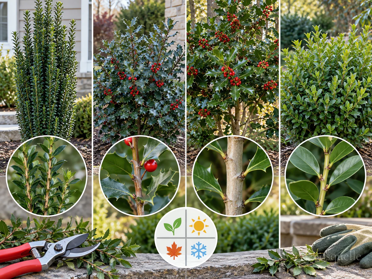 Pruning Holly guide illustration