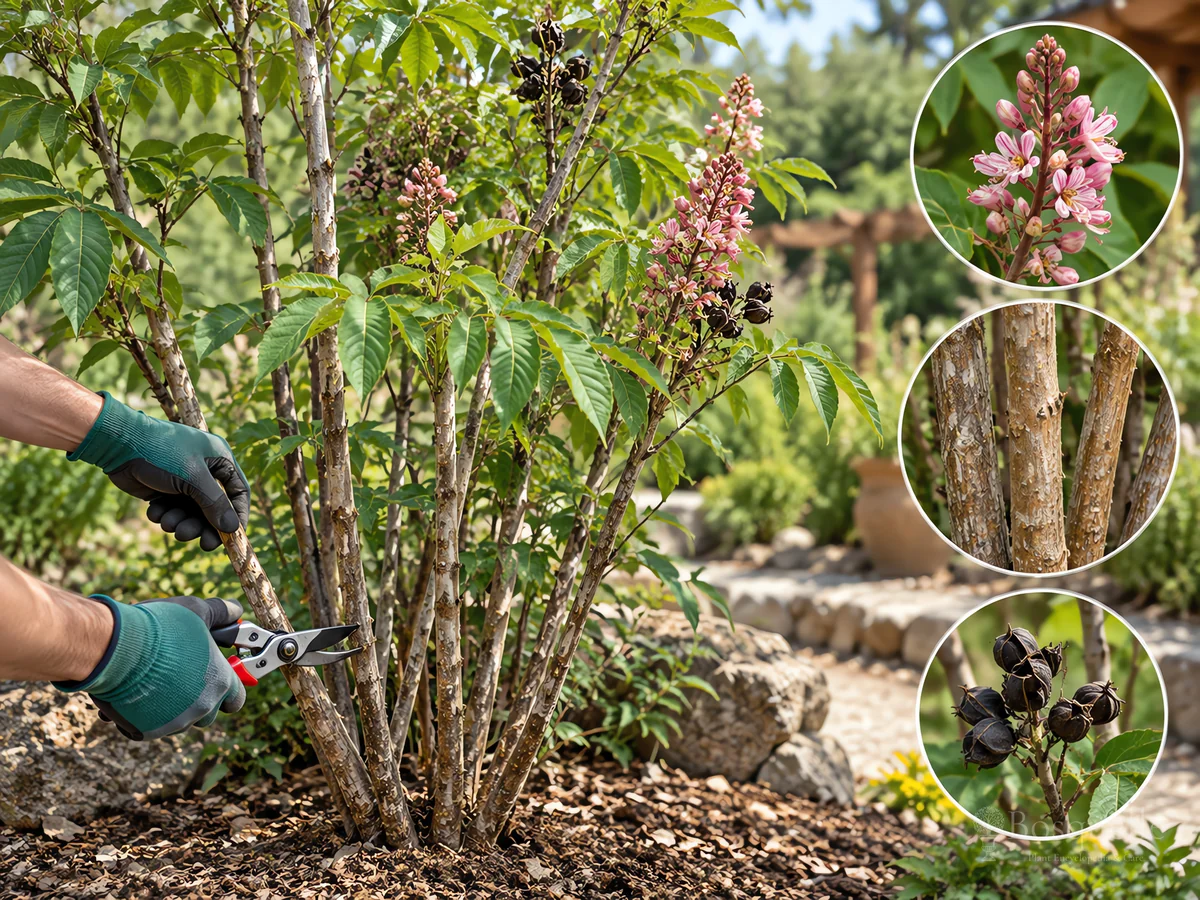 Pruning Mexican Buckeye guide illustration