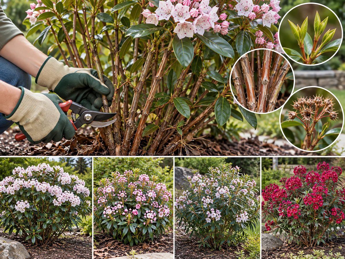Pruning Mountain Laurel guide illustration