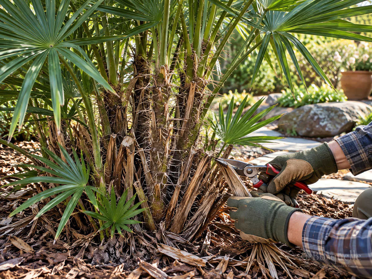 How to Prune Needle Palm guide illustration
