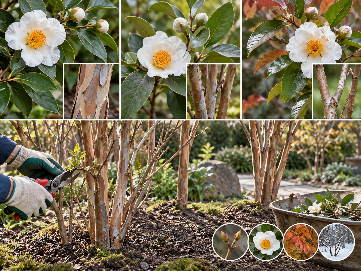 Pruning Stewartia guide illustration