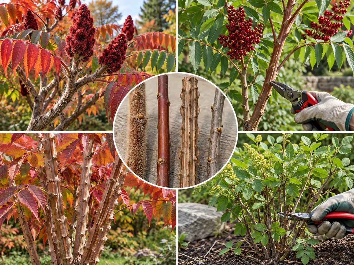 Pruning Sumac guide illustration