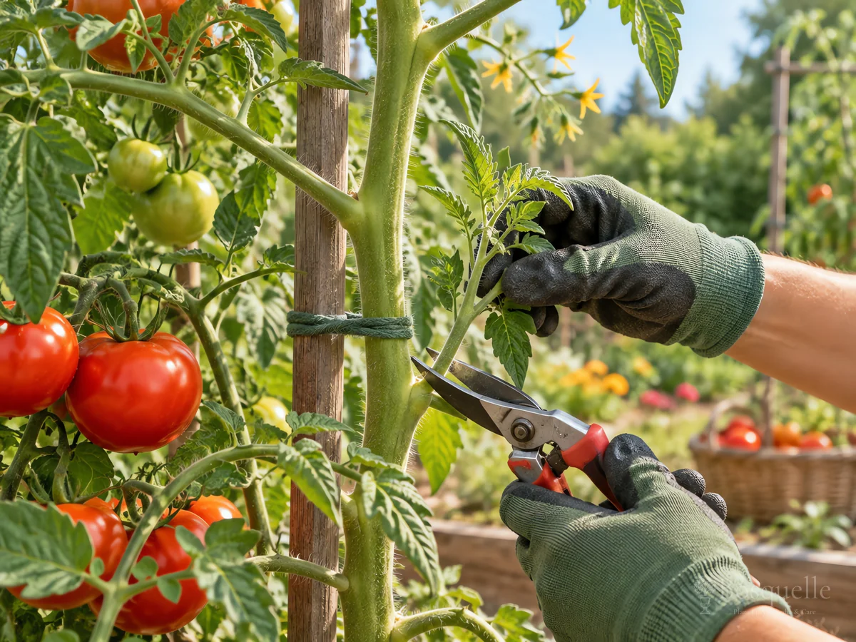 How to Prune Tomatoes guide illustration