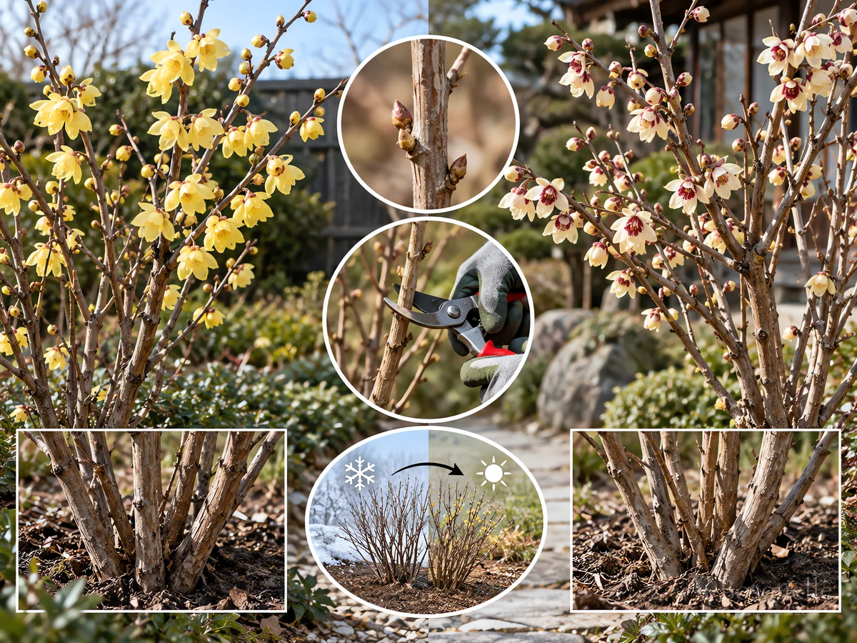 Pruning Wintersweet guide illustration