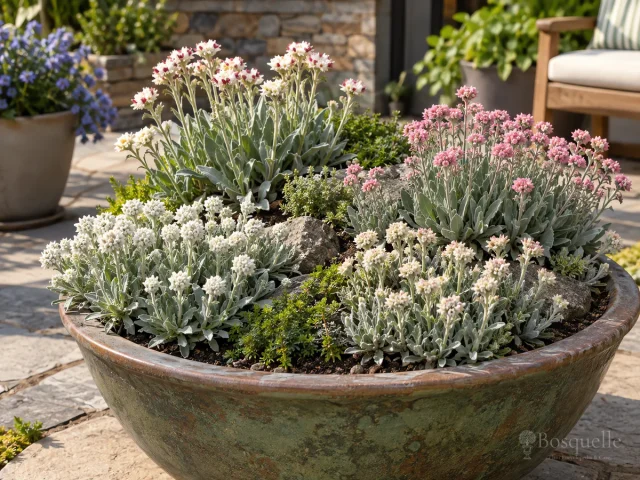 Grow Pussytoes in Containers – Shallow Drained Trough guide illustration