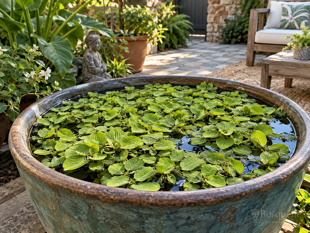 Salvinia in an Aquarium guide illustration