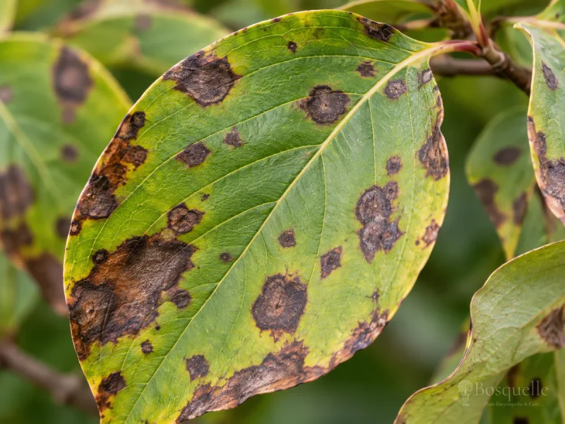 Spot Anthracnose on Dogwood disease illustration