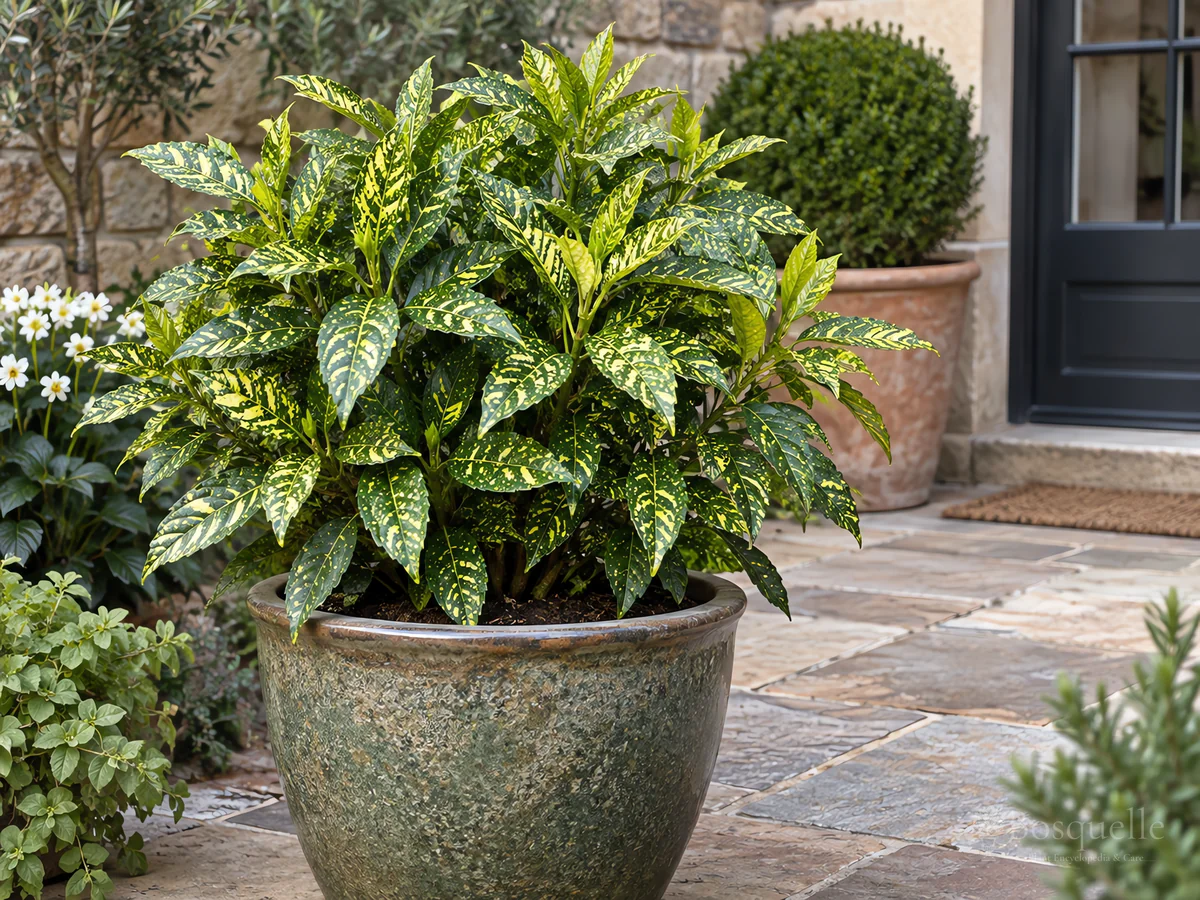 Spotted Laurel in Pots guide illustration