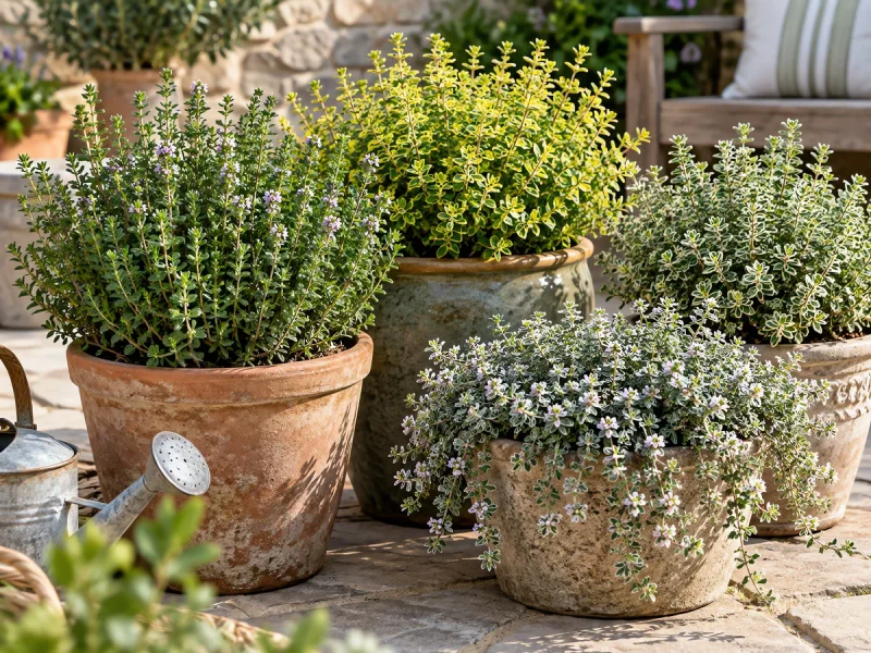 Thyme in Pots — for Woolly Thyme