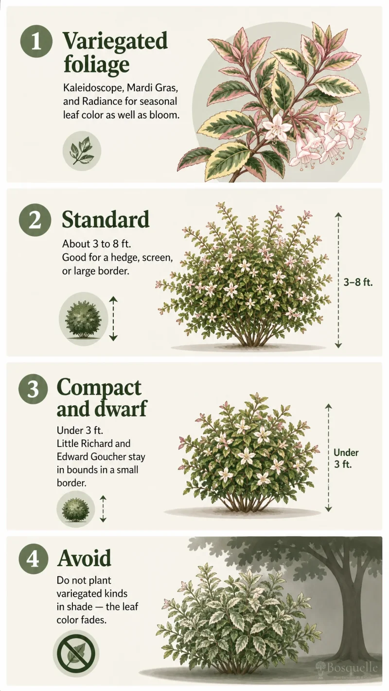 Types of Abelia care summary diagram