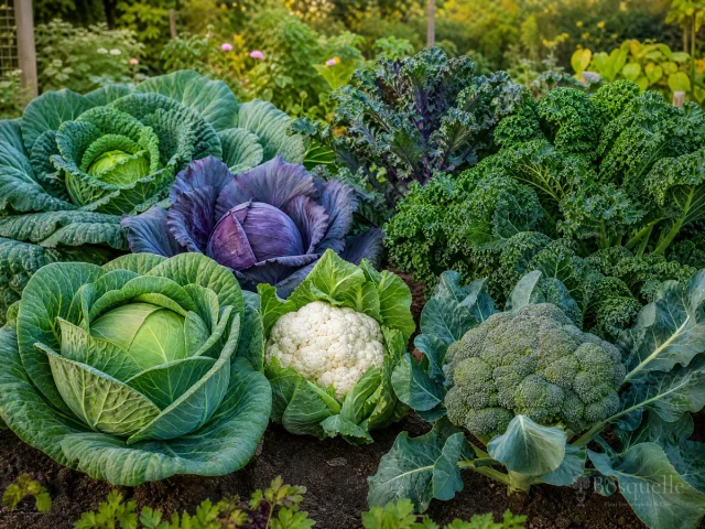 Types of Brassicas by Harvest guide illustration