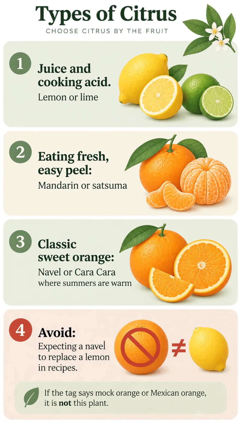 Types of Citrus care summary diagram