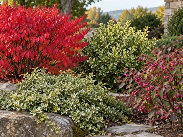 Types of Euonymus – Bush, Creeper, Japan, Wahoo guide illustration