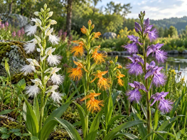 Types of Fringed Orchid – White, Orange, or Purple guide illustration