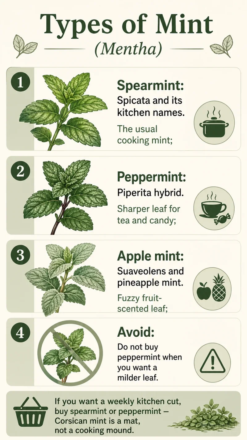 Types of Mint care summary diagram