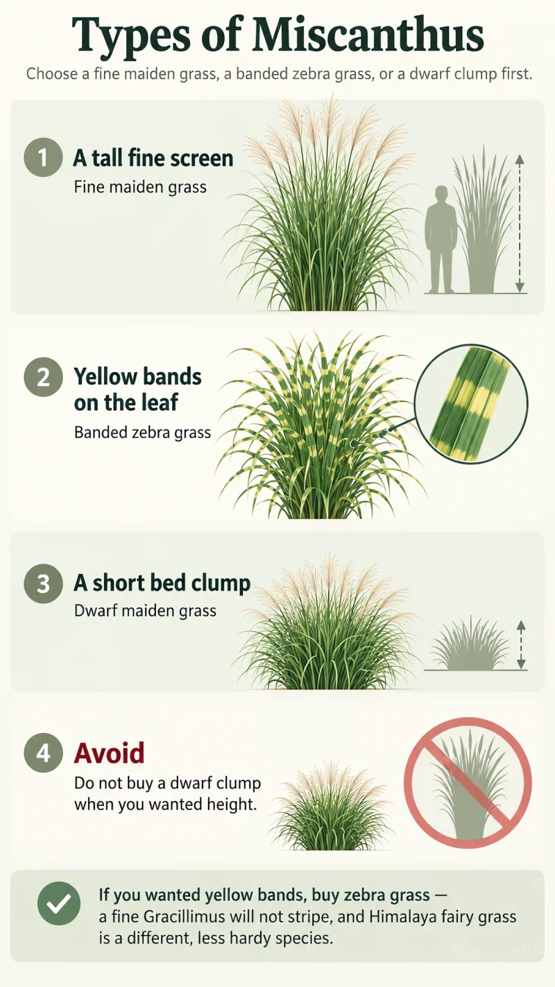 Types of Miscanthus care summary diagram