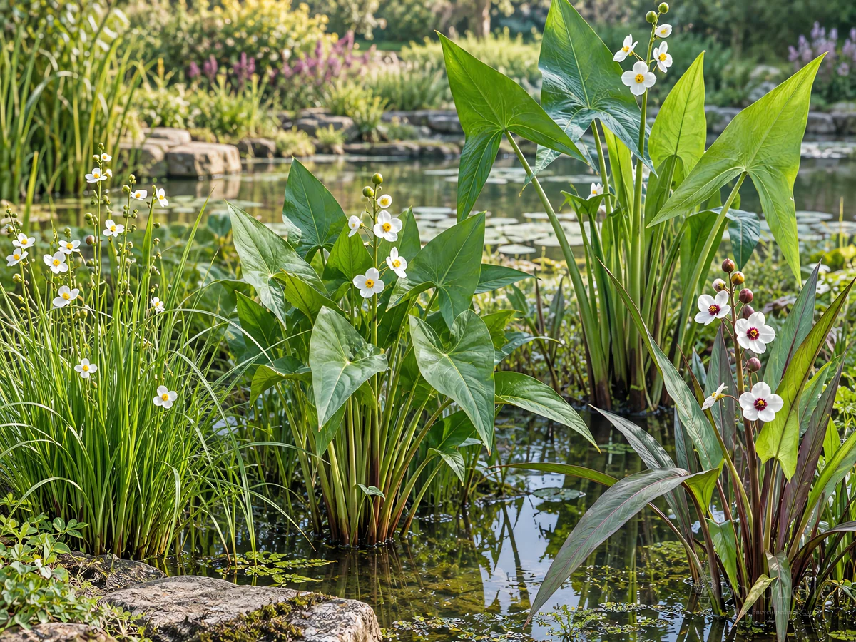 Types of Pond Arrowhead by Leaf guide illustration