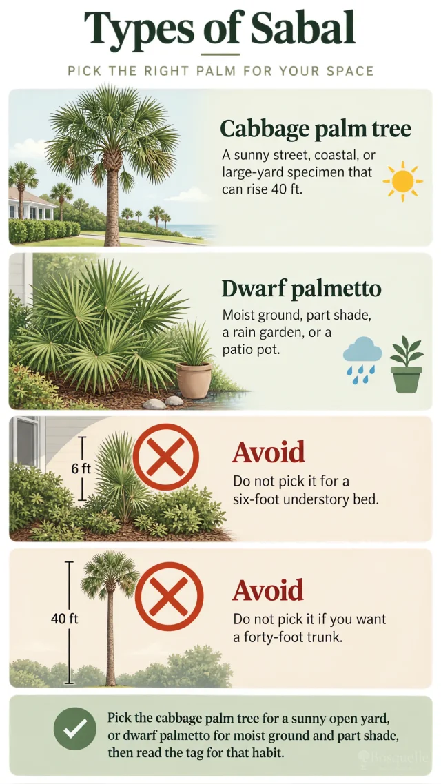Types of Sabal care summary diagram