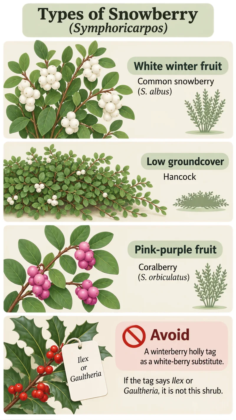 Types of Snowberry care summary diagram