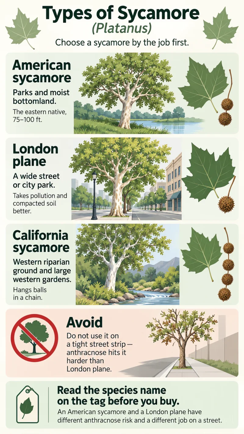 Types of Sycamore care summary diagram