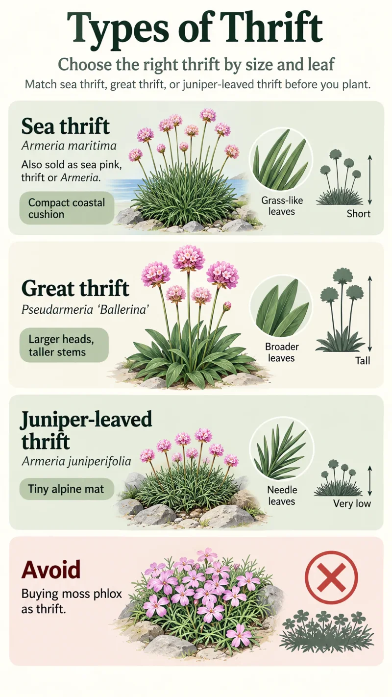 Types of Thrift care summary diagram