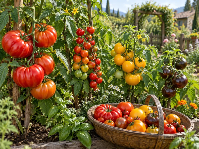 Types of Tomatoes – Bush or Vine guide illustration