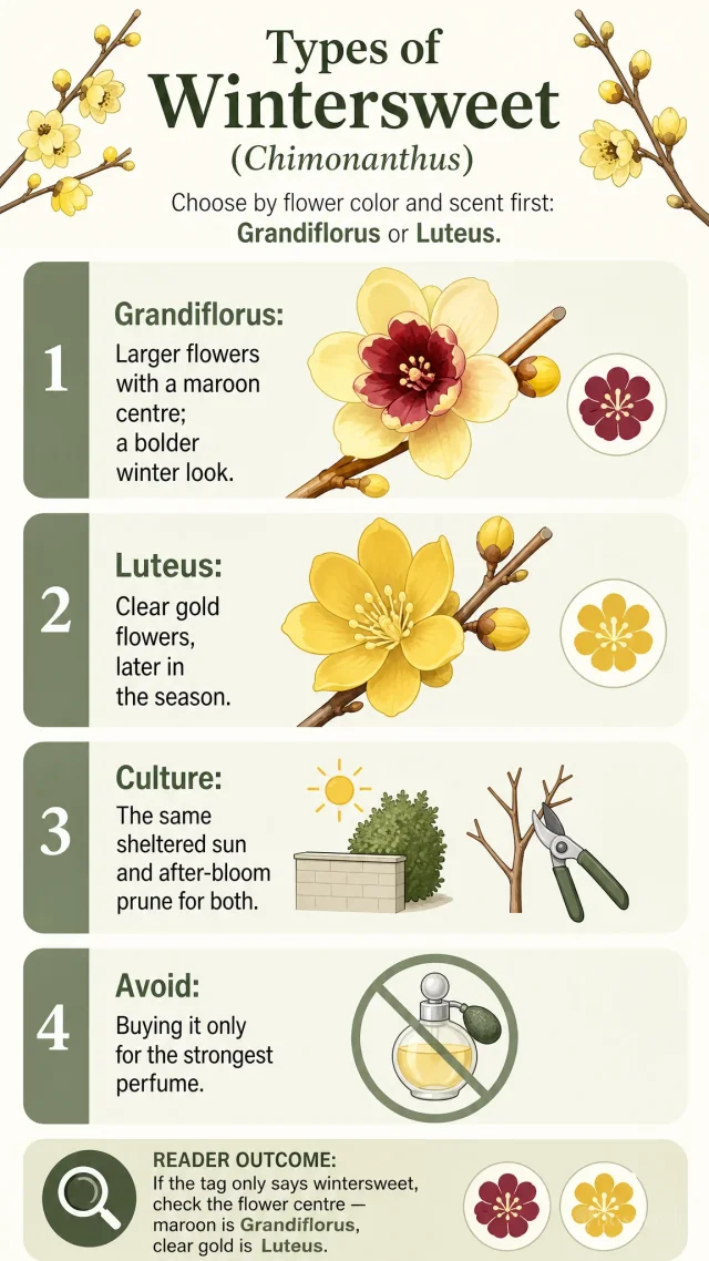 Types of Wintersweet care summary diagram
