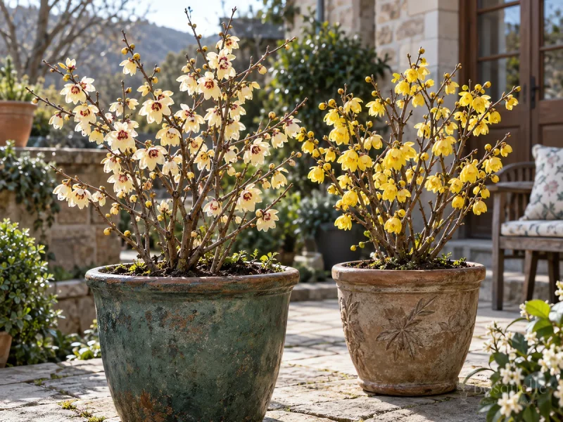 Wintersweet in Containers – A Large Drained Pot guide illustration
